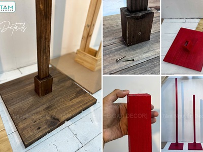 Bộ trụ gỗ kèm đế rời cao tới 2m (2 size - nhiều màu) TRUGO-01